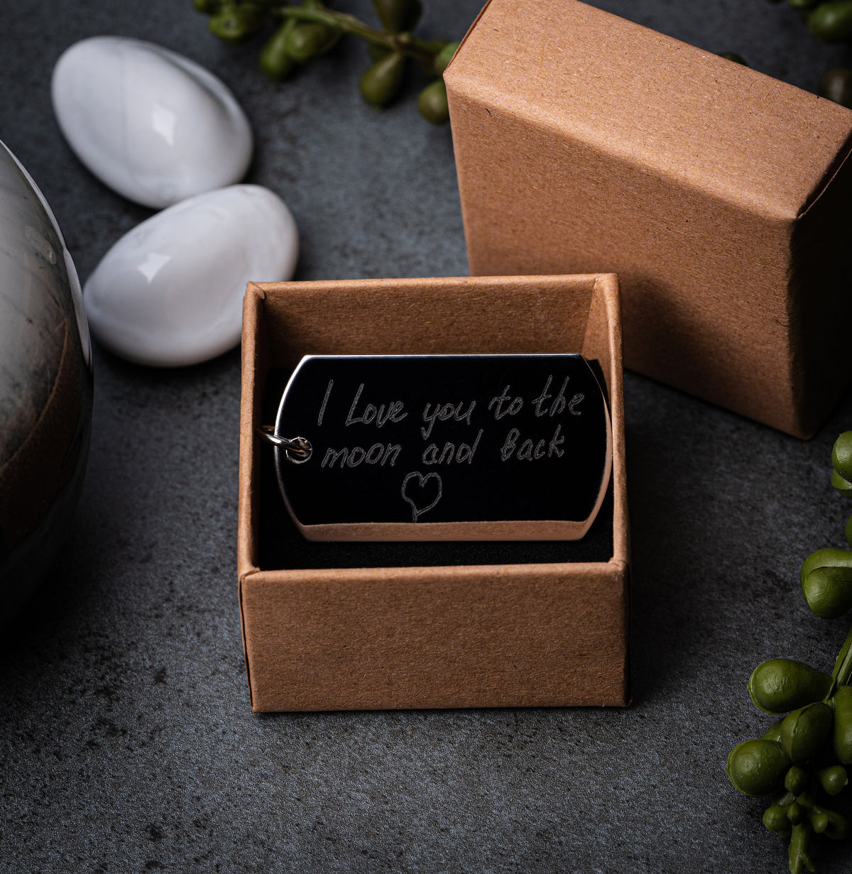 Personalized Handwriting Keychain - Custom Signature Keepsake, Engraved Keyring Gifts for Her Him - Gifts for Mummy Daddy Grandma Nanny