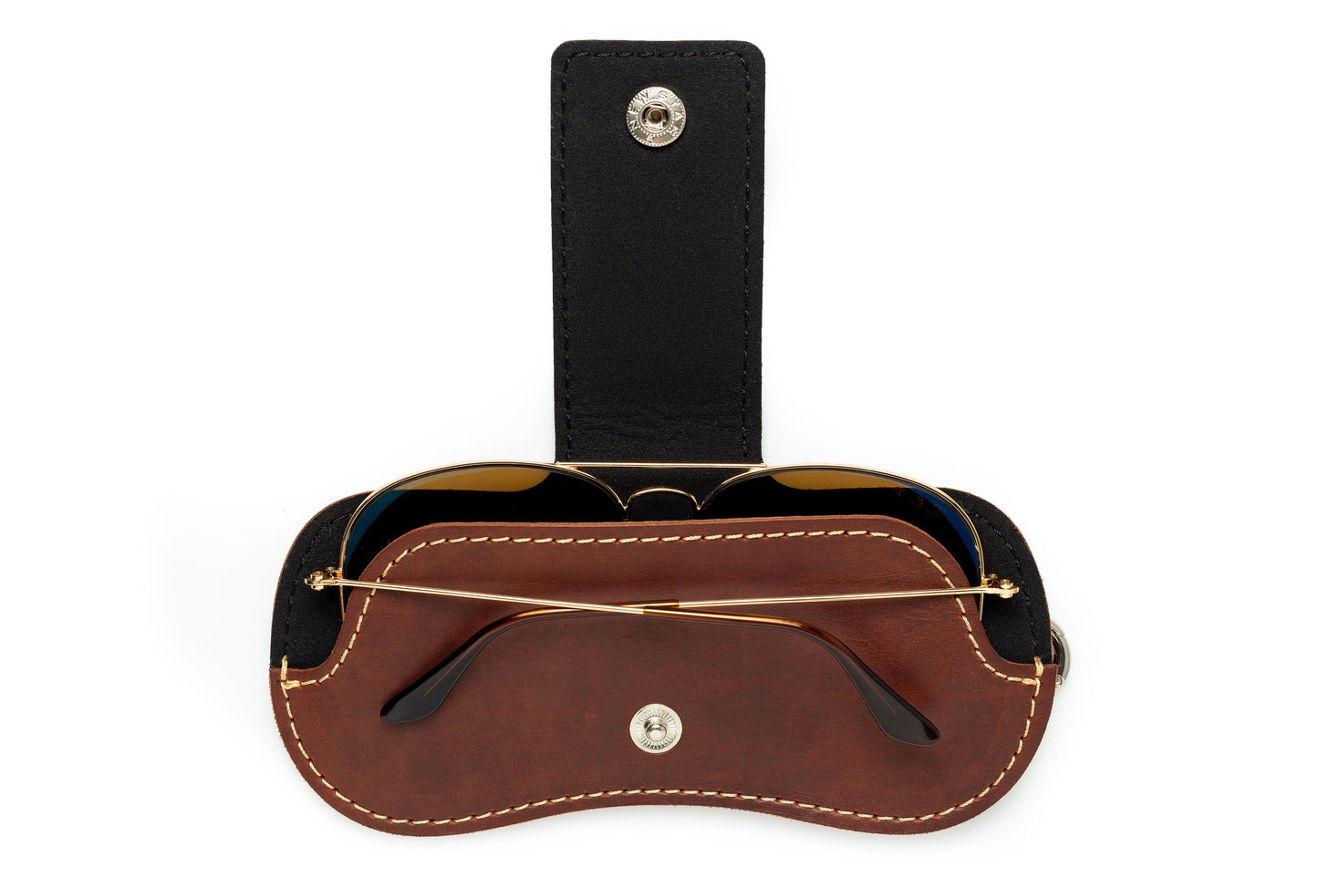 Glasses Case Genuine Leather Glasses/Sunglasses Case Eyeglass Case Storage Eye Glasses Pouch Carry Case for Women & Men
