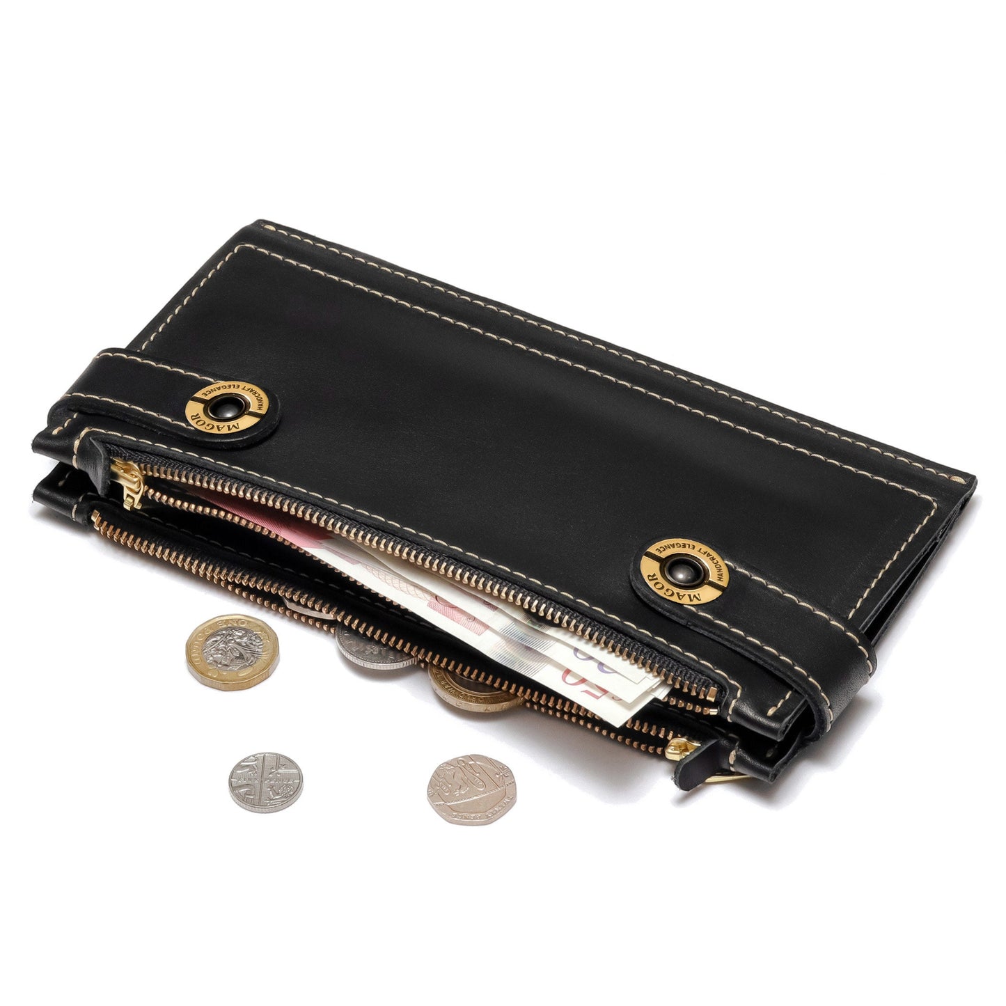 Leather Wallet-Large Capacity | Long Genuine Leather Wallet With Card Holder | Zip Coin Pocket | Passport Travel Holder | gift ideas