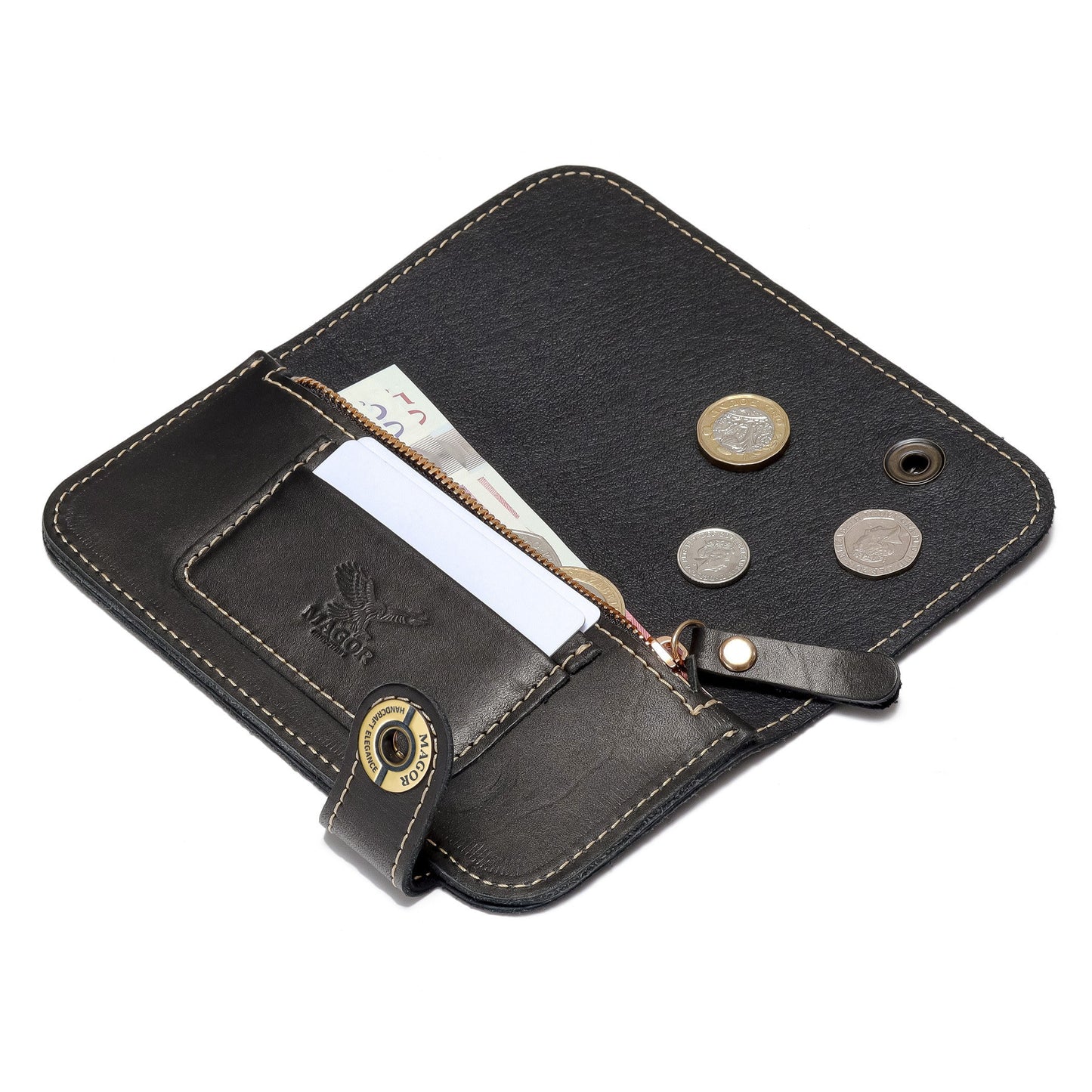 leather wallet | Long Leather Wallet With Card Holder | Zip Coin Pocket | Genuine Leather Wallet | gift ideas