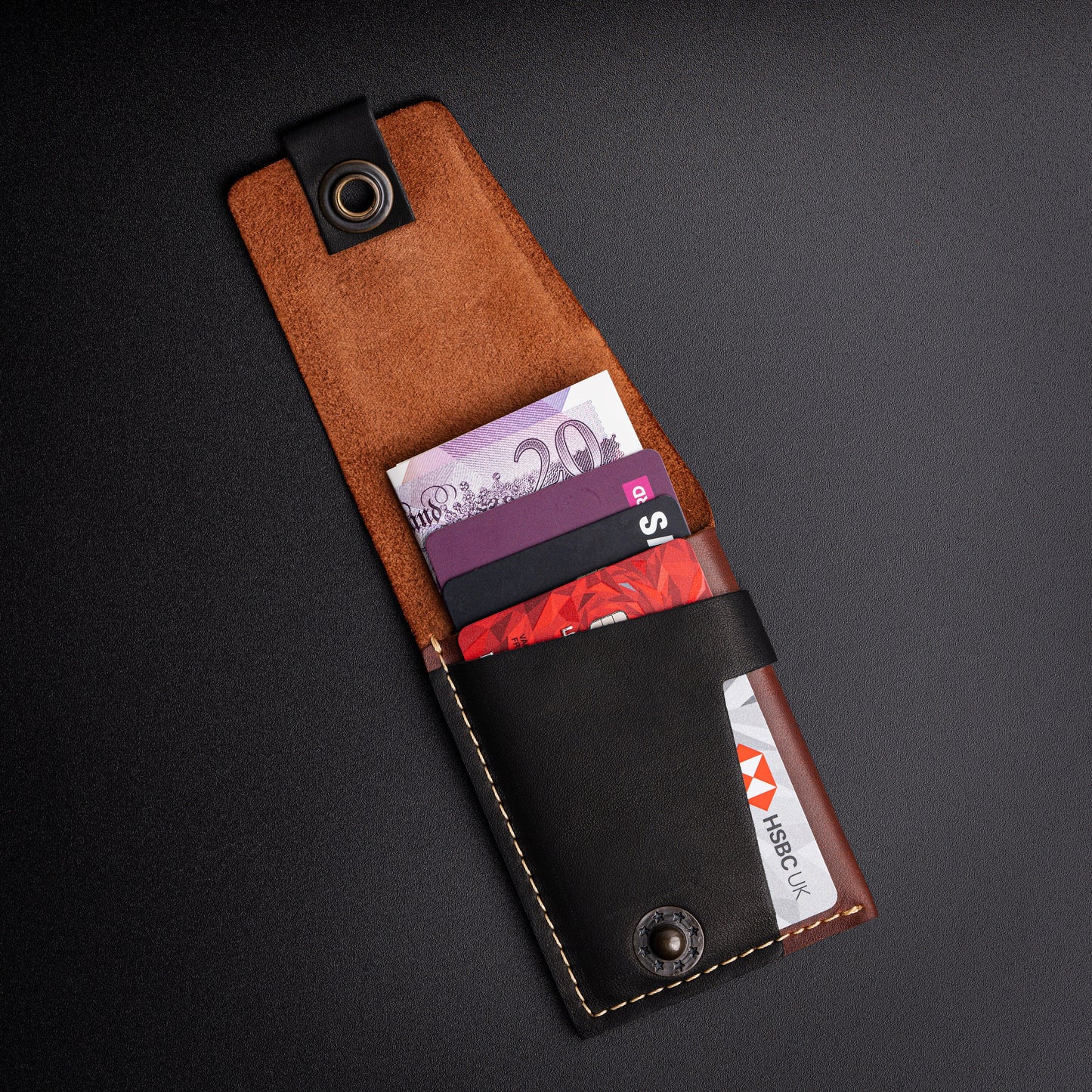 Leather Card Holder, Travel Card Holder, Ultra Slim Card Holder with Minimalist Design, Unisex Credit Card Wallet