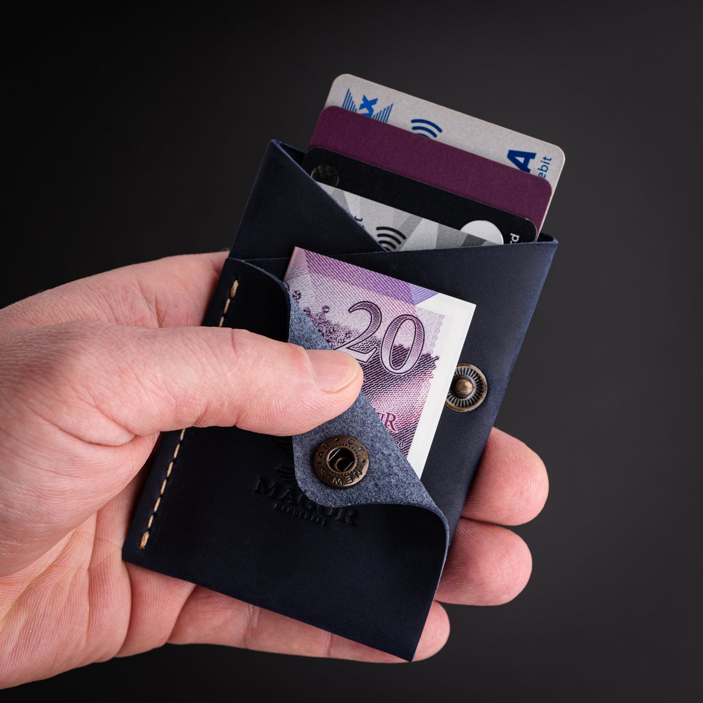 Leather Card Holder Wallet, Travel Card Holder, Ultra Slim Card Holder with Minimalist Design, Unisex Credit Card Wallet
