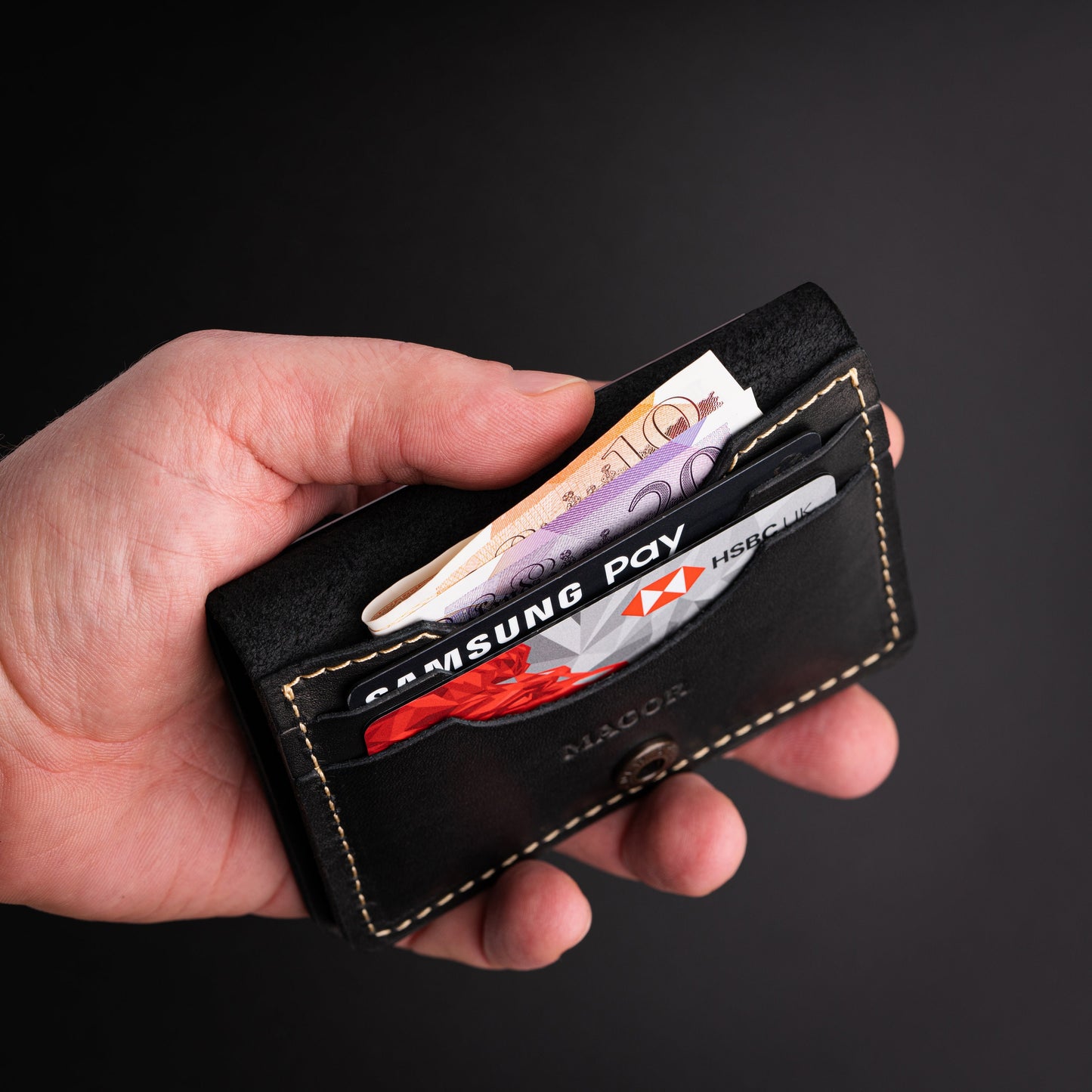 Leather Card Holder Wallet, Travel Card Holder, Ultra Slim Card Holder with Minimalist Design, Unisex Credit Card Wallet