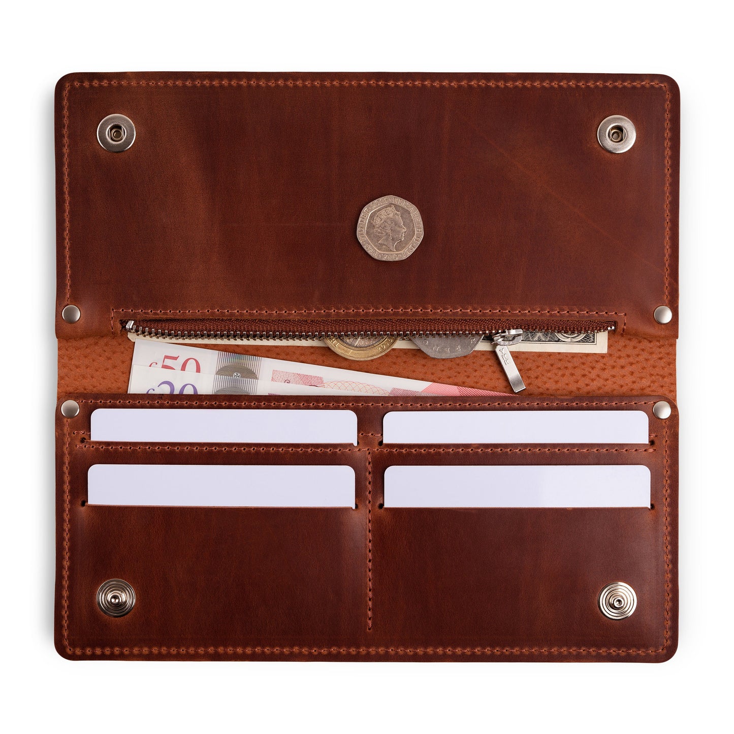 leather wallet | Long Leather Wallet With Card Holder | Zip Coin Pocket | Genuine Leather Wallet | gift ideas