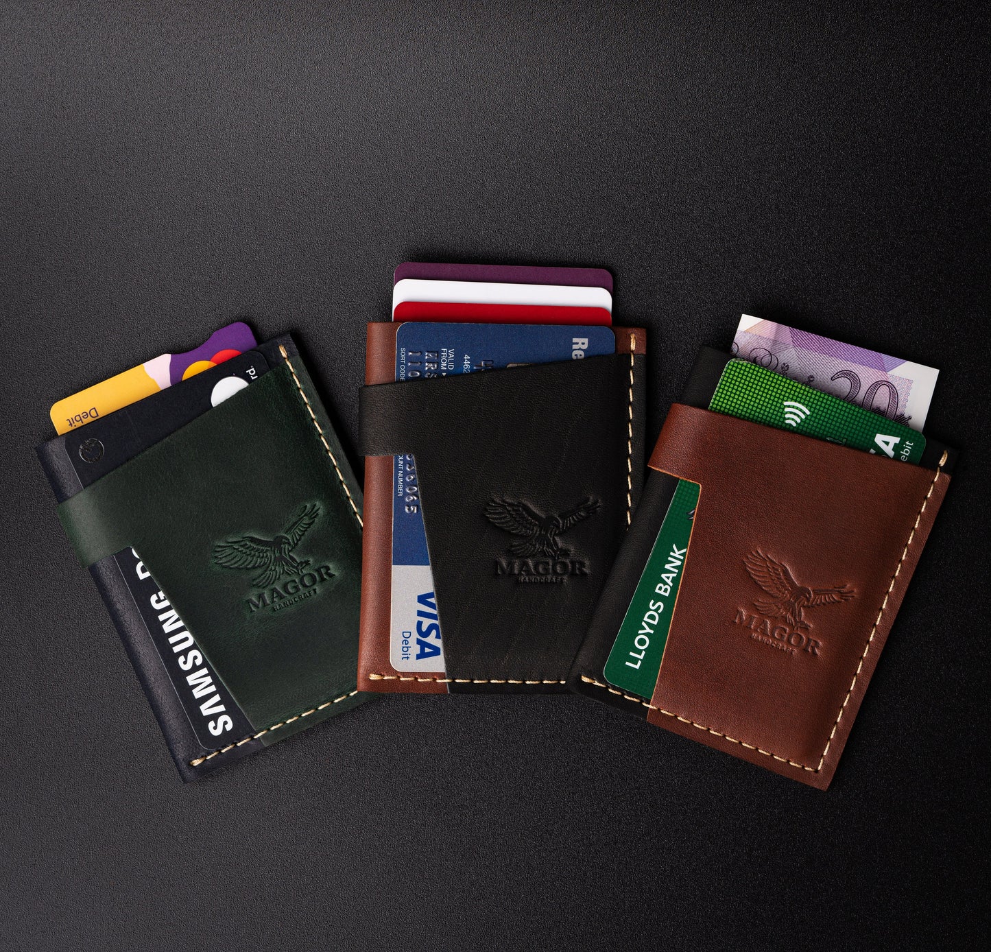 Leather Card Holder Wallet, Travel Card Holder, Ultra Slim Card Holder with Minimalist Design, Unisex Credit Card Wallet