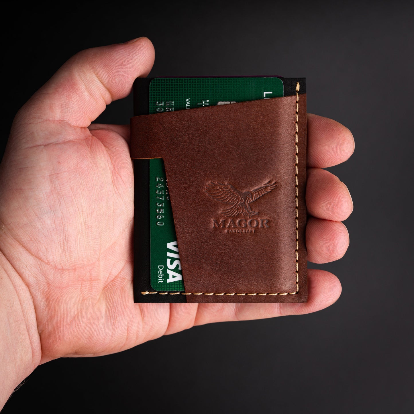 Leather Card Holder Wallet, Travel Card Holder, Ultra Slim Card Holder with Minimalist Design, Unisex Credit Card Wallet
