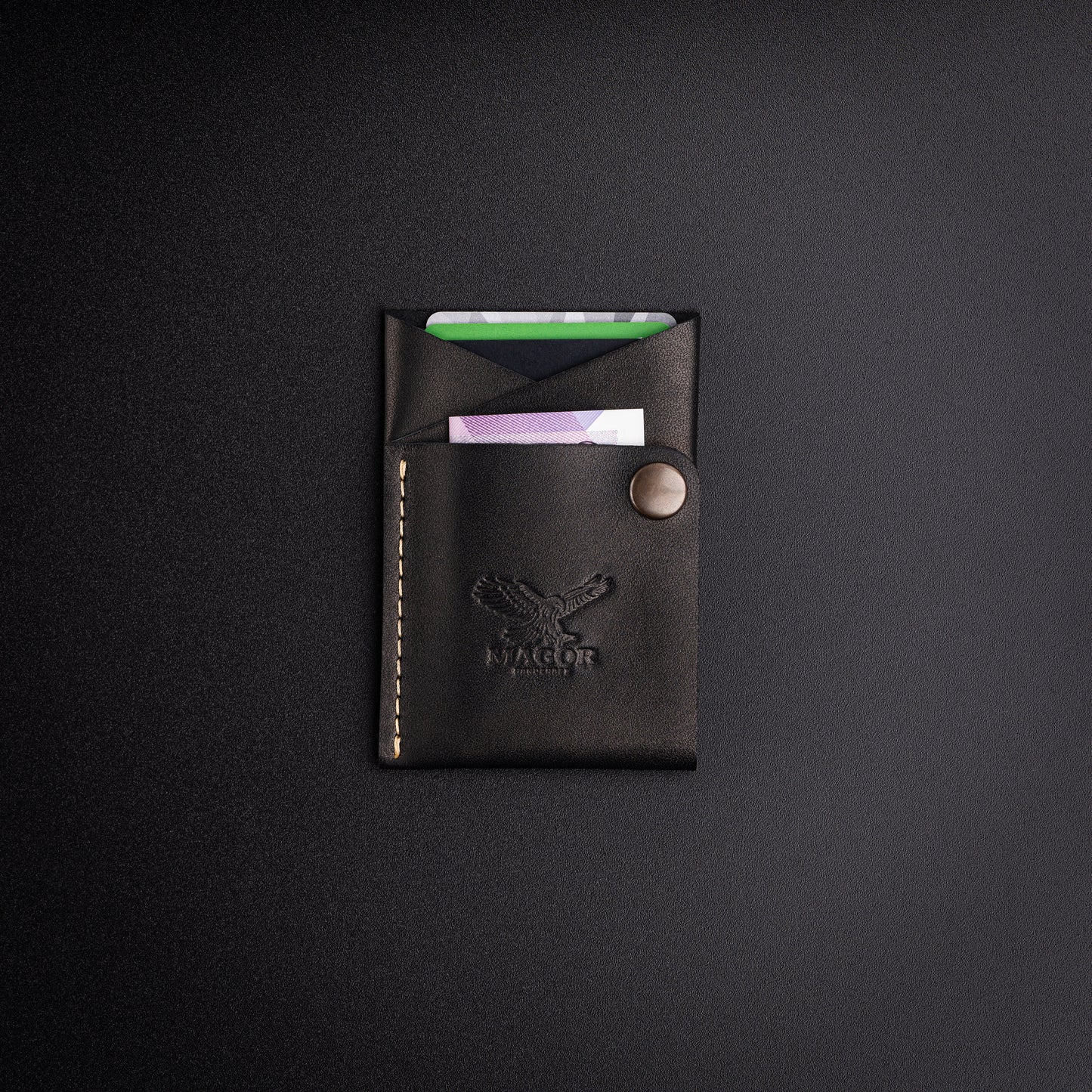 Leather Card Holder Wallet, Travel Card Holder, Ultra Slim Card Holder with Minimalist Design, Unisex Credit Card Wallet