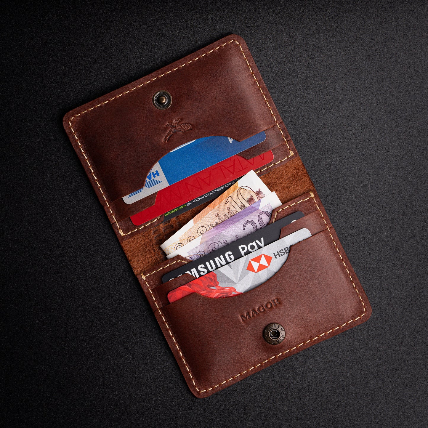 Leather Card Holder Wallet, Travel Card Holder, Ultra Slim Card Holder with Minimalist Design, Unisex Credit Card Wallet