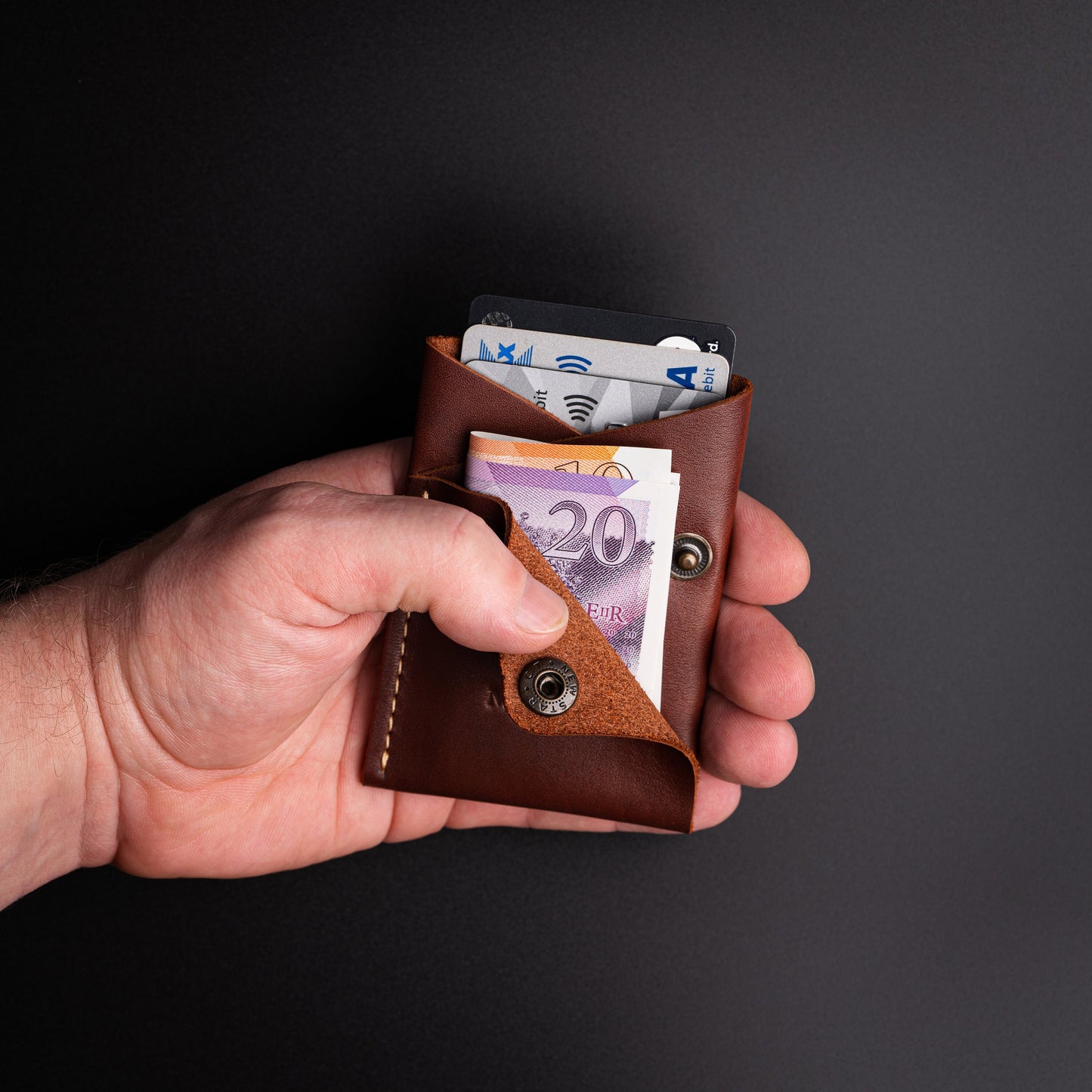 Leather Card Holder Wallet, Travel Card Holder, Ultra Slim Card Holder with Minimalist Design, Unisex Credit Card Wallet