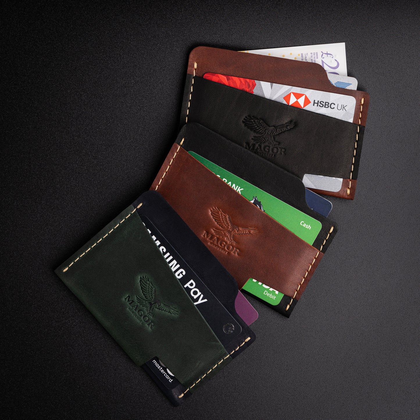 Leather Card Holder Wallet, Travel Card Holder, Ultra Slim Card Holder with Minimalist Design, Unisex Credit Card Wallet