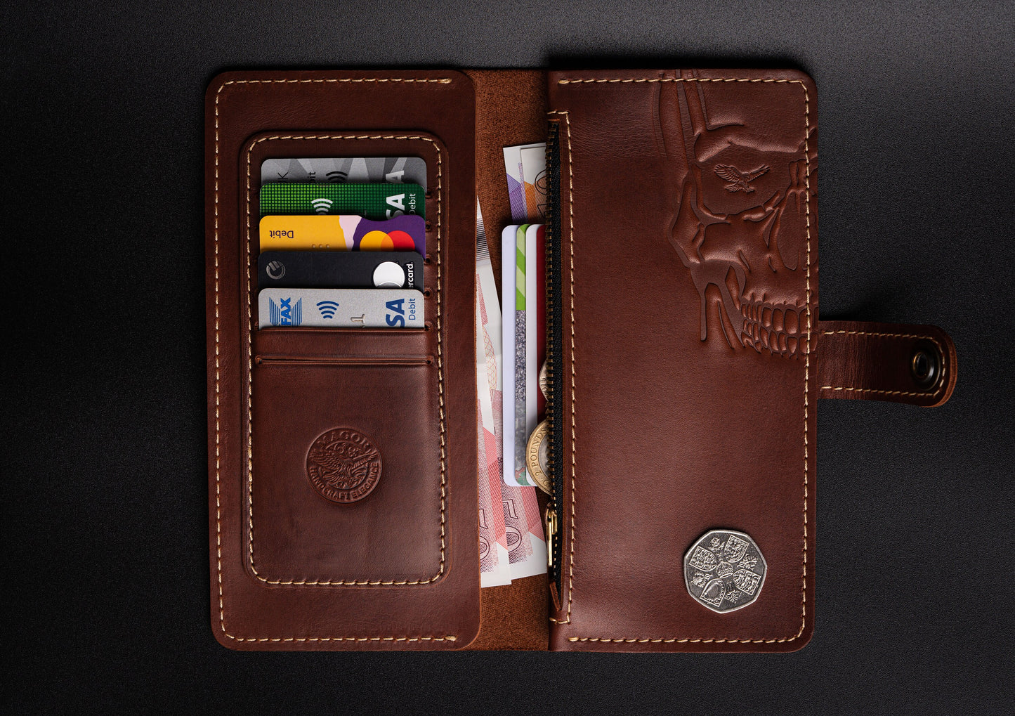 leather wallet | Long Leather Wallet With Card Holder | Zip Coin Pocket | Genuine Leather Wallet | gift ideas
