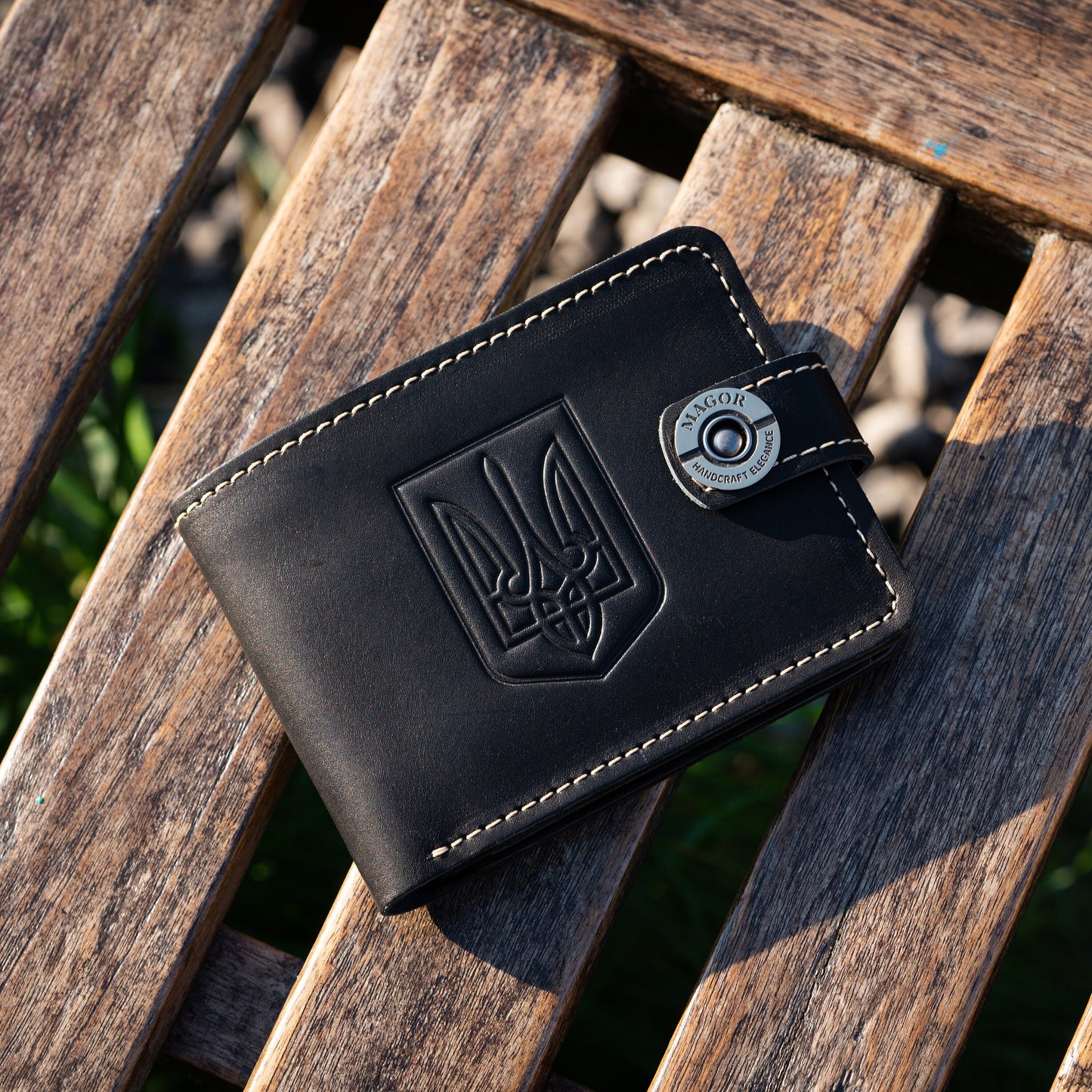 Mens Leather Wallet | Ukrainian Trident Handmade Best Quality Wallet | Genuine leather | Anniversary, Groomsmen, Birthday, Christmas Gift |