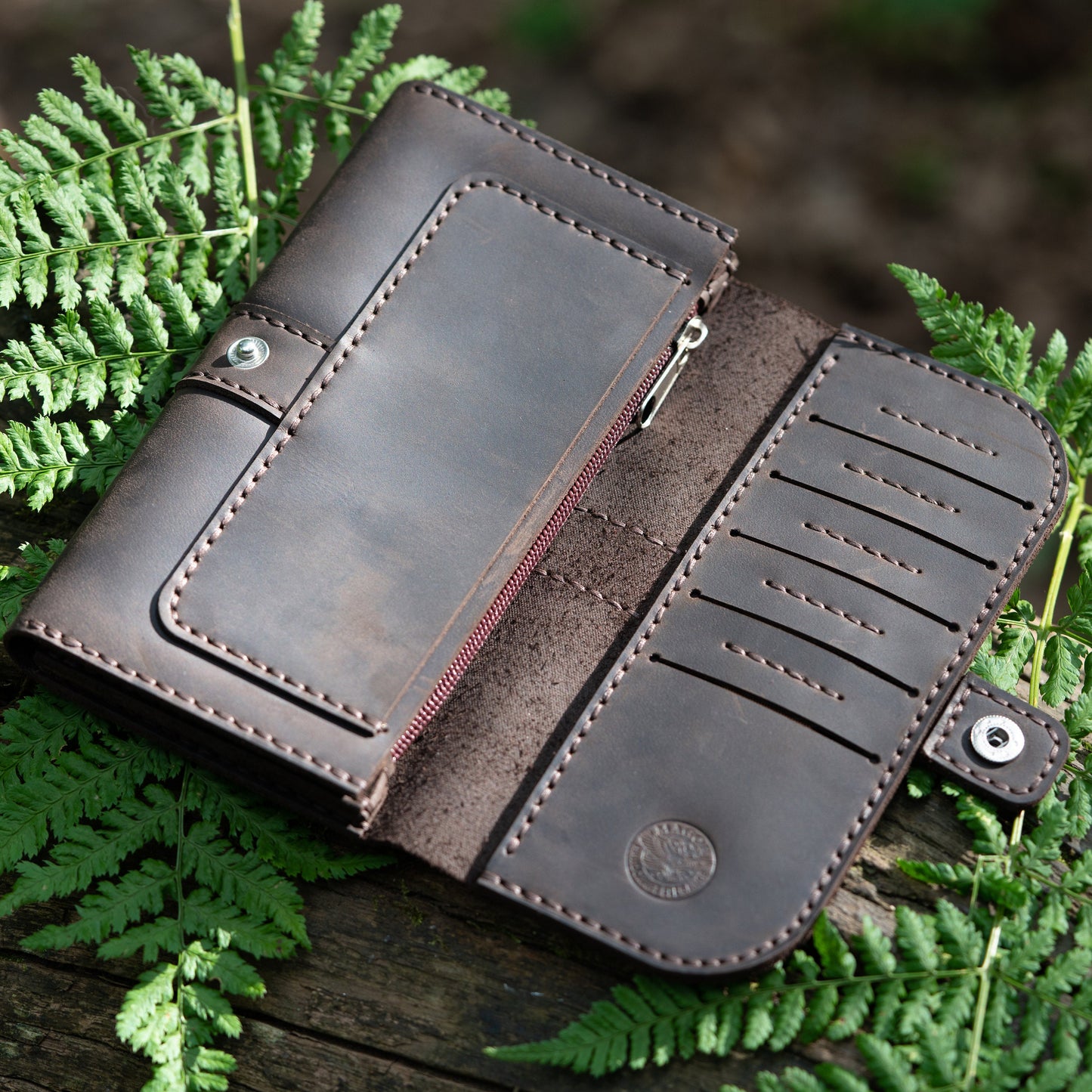 Leather Wallet Genuine | Travel Wallet | Zip coin pouch | Handmade, Anniversary, Birthday Gift for Women