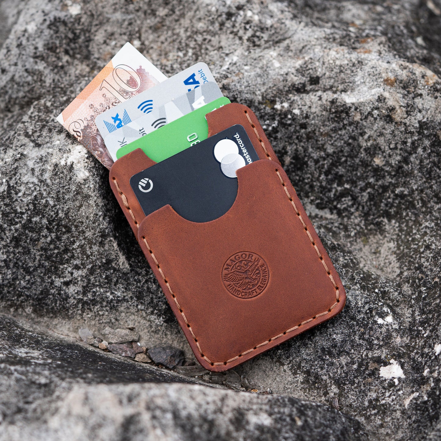 Leather Card Holder, Travel Card Holder, Ultra Slim Card Holder with Minimalist Design, Unisex Credit Card Wallet