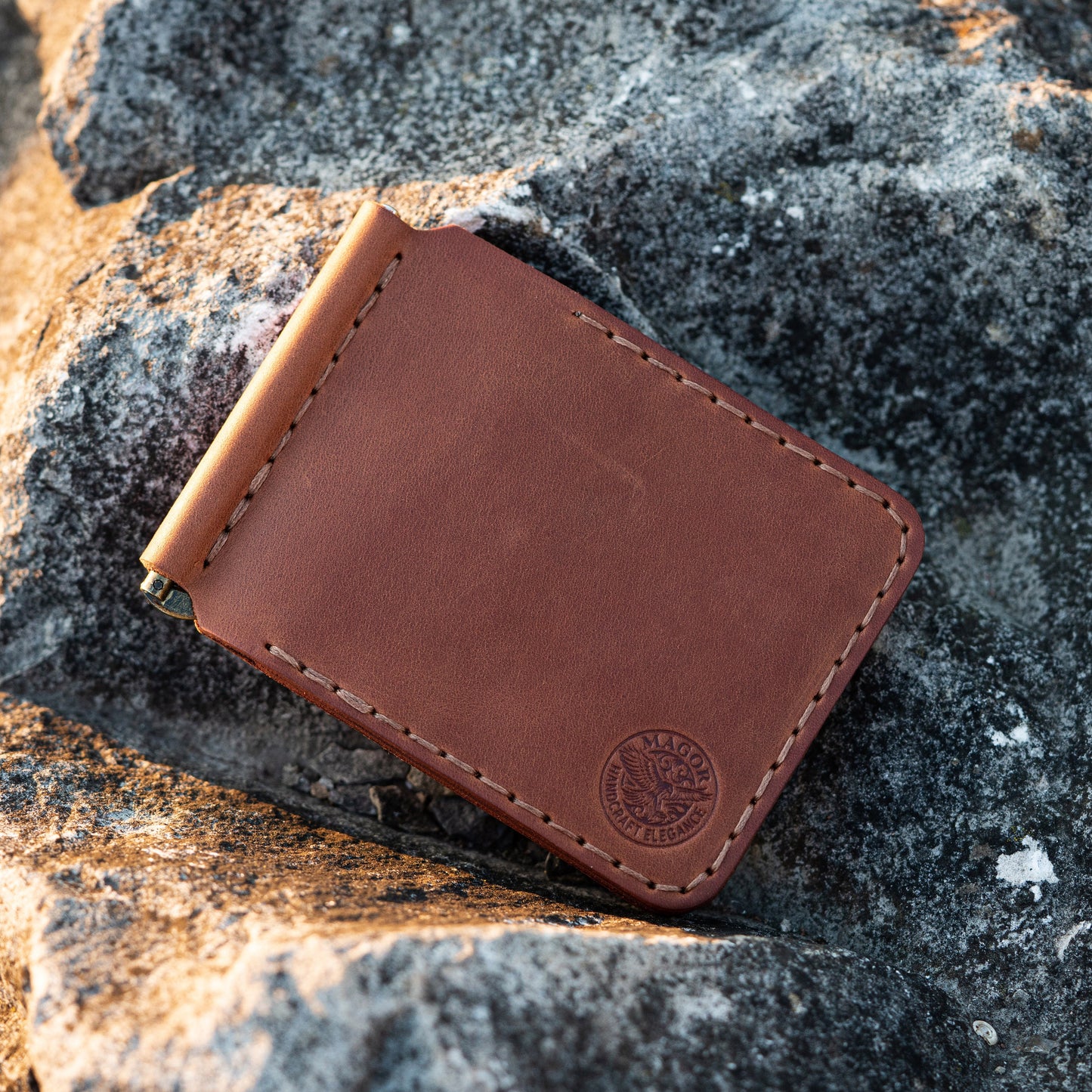 Leather Money Clip | Rustic Minimalist Wallet | Hand-Stitched & Eco Friendly | Groomsman, anniversary, best man gift