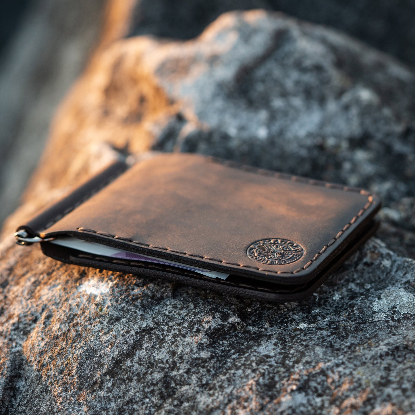 Leather Money Clip | Rustic Minimalist Wallet | Hand-Stitched & Eco Friendly | Groomsman, anniversary, best man gift
