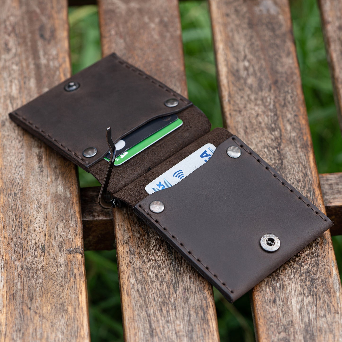 leather money clip | Rustic Minimalist Wallet | Eco friendly | Groomsman, anniversary, best man gift