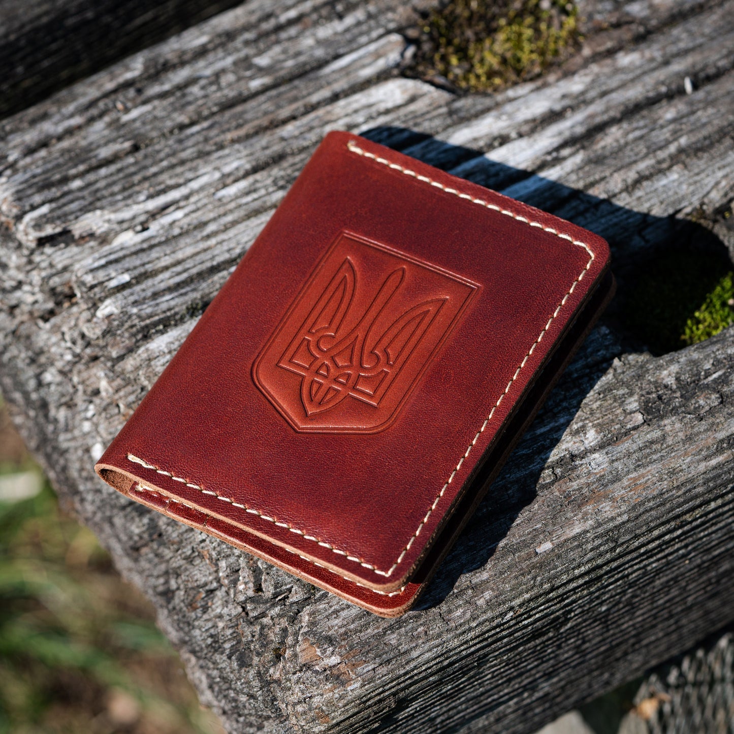 Card Holder Ukrainian Trident | Groomsman, Anniversary, Best man, Christmas gift