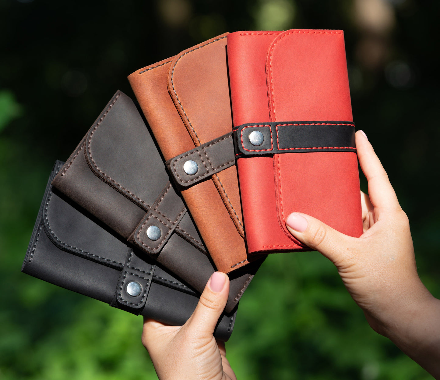 Leather Wallet Genuine | Travel Wallet | Zip coin pouch | Handmade, Anniversary, Birthday Gift for Women