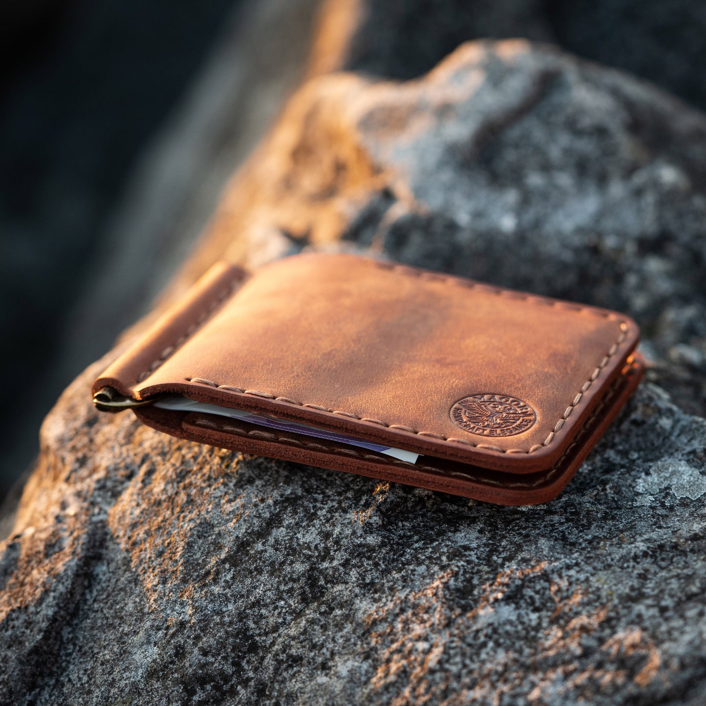 Leather Money Clip | Rustic Minimalist Wallet | Hand-Stitched & Eco Friendly | Groomsman, anniversary, best man gift