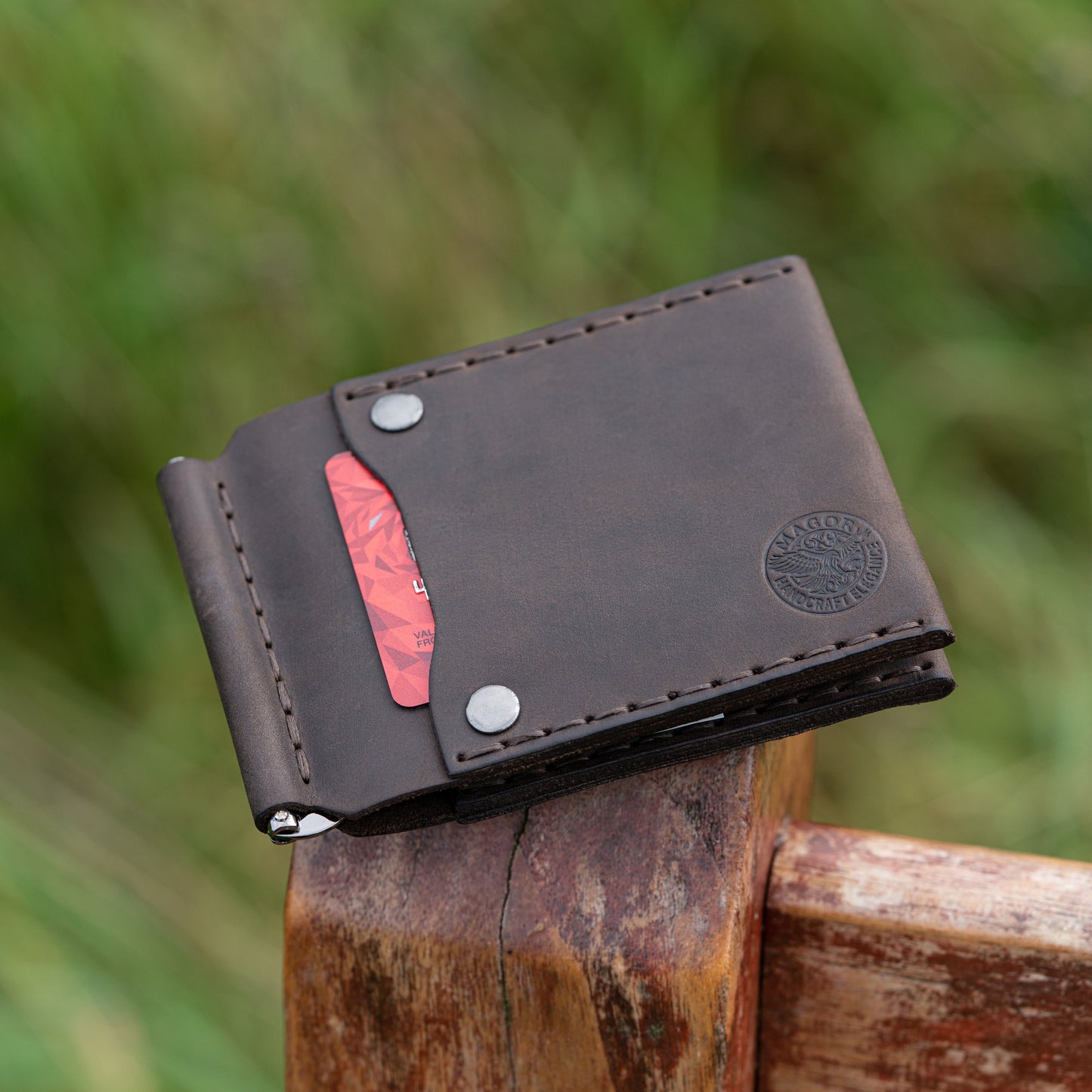leather money clip | Rustic Minimalist Wallet | Eco friendly | Groomsman, anniversary, best man gift