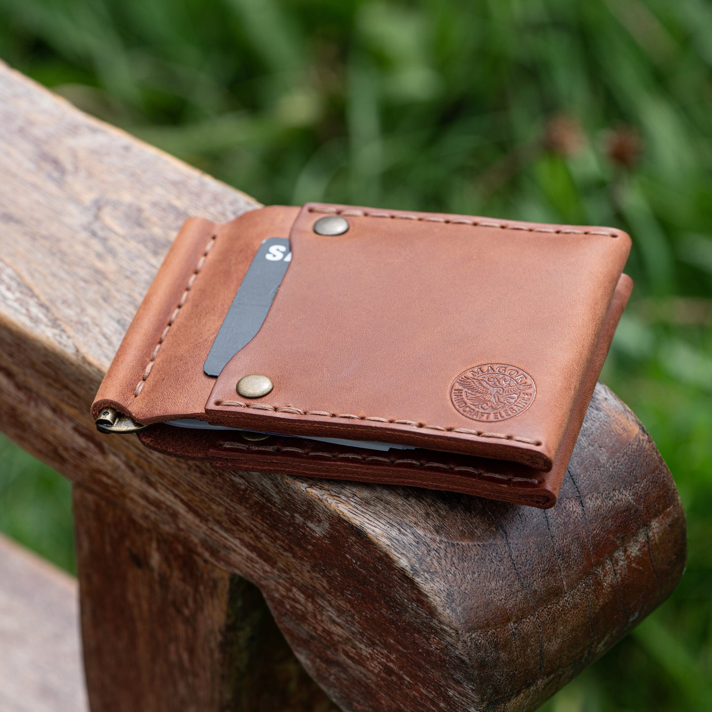 leather money clip | Rustic Minimalist Wallet | Eco friendly | Groomsman, anniversary, best man gift