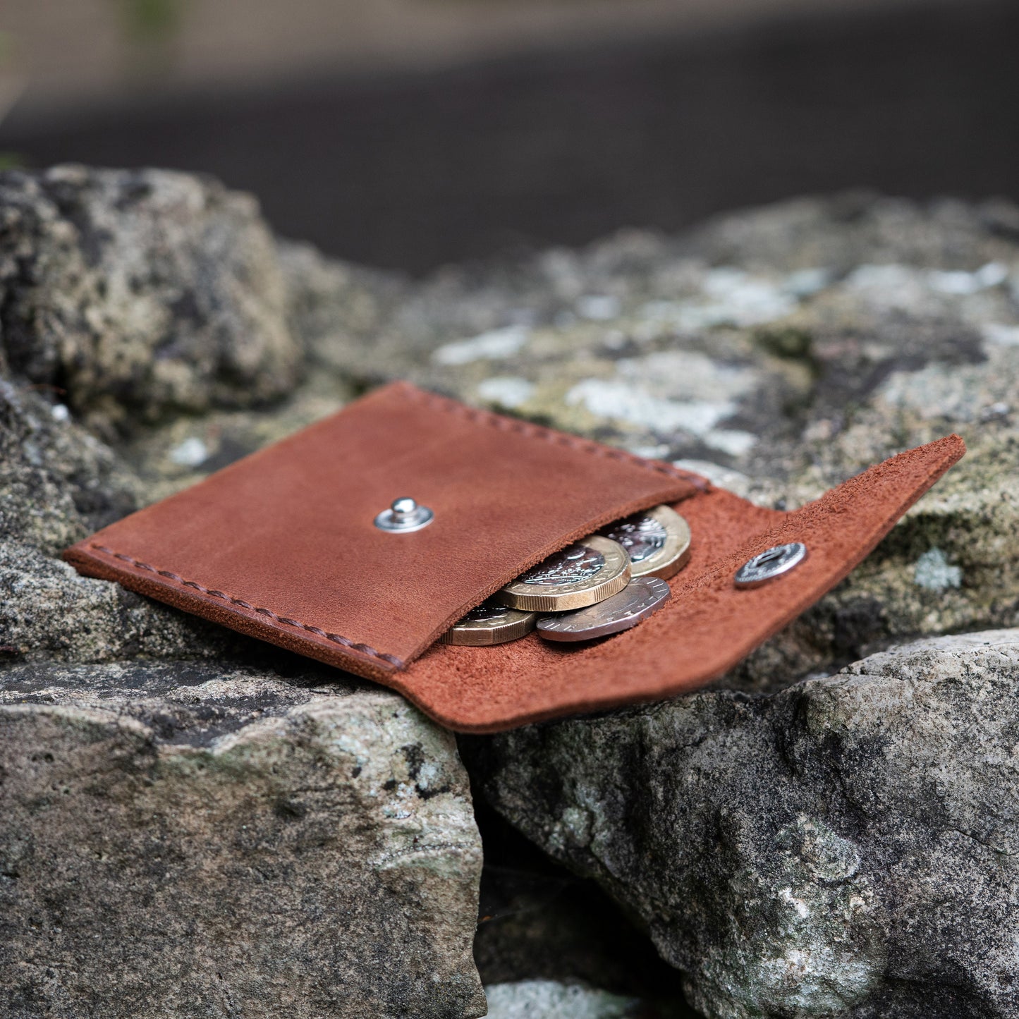 Leather Coin Purse- Hand Stitched |Coin Bag, Minimalist Wallet, Earphone Holder, Jewelery Pouch