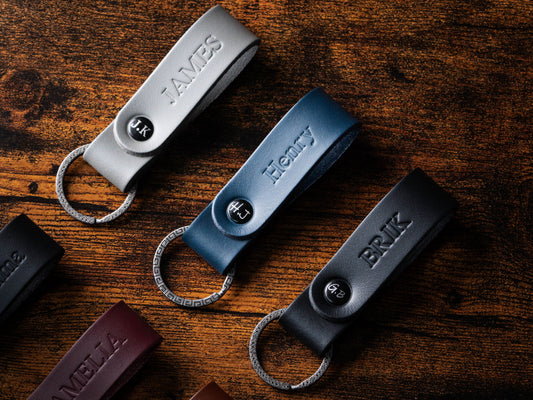 Build Your Own Leather Keychain, Personalized Keyring, Custom Initial Rivet, Hot Stamped Key Fob, Choose Hardware