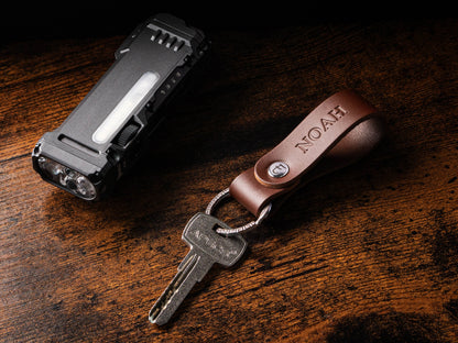 Build Your Own Leather Keychain, Personalized Keyring, Custom Initial Rivet, Hot Stamped Key Fob, Choose Hardware