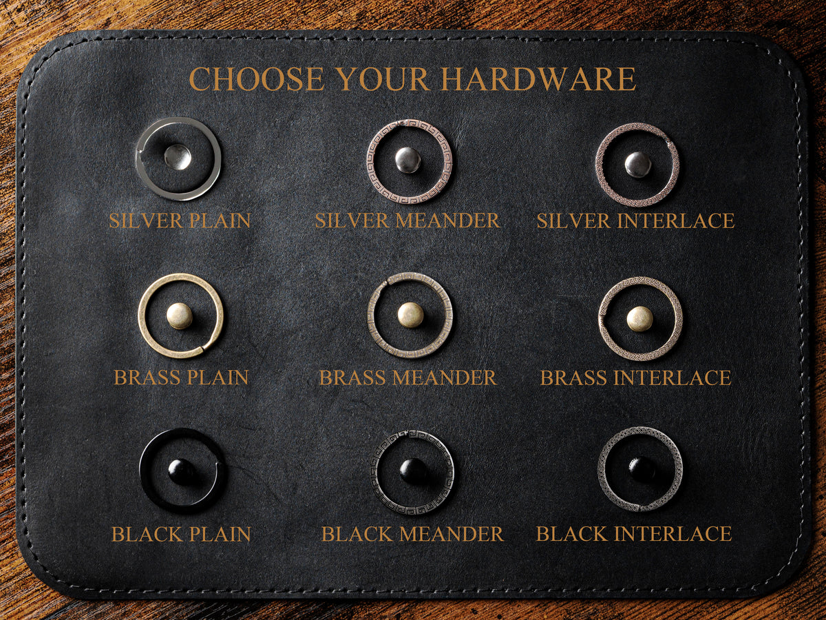 Build Your Own Leather Keychain, Personalized Keyring, Custom Initial Rivet, Hot Stamped Key Fob, Choose Hardware