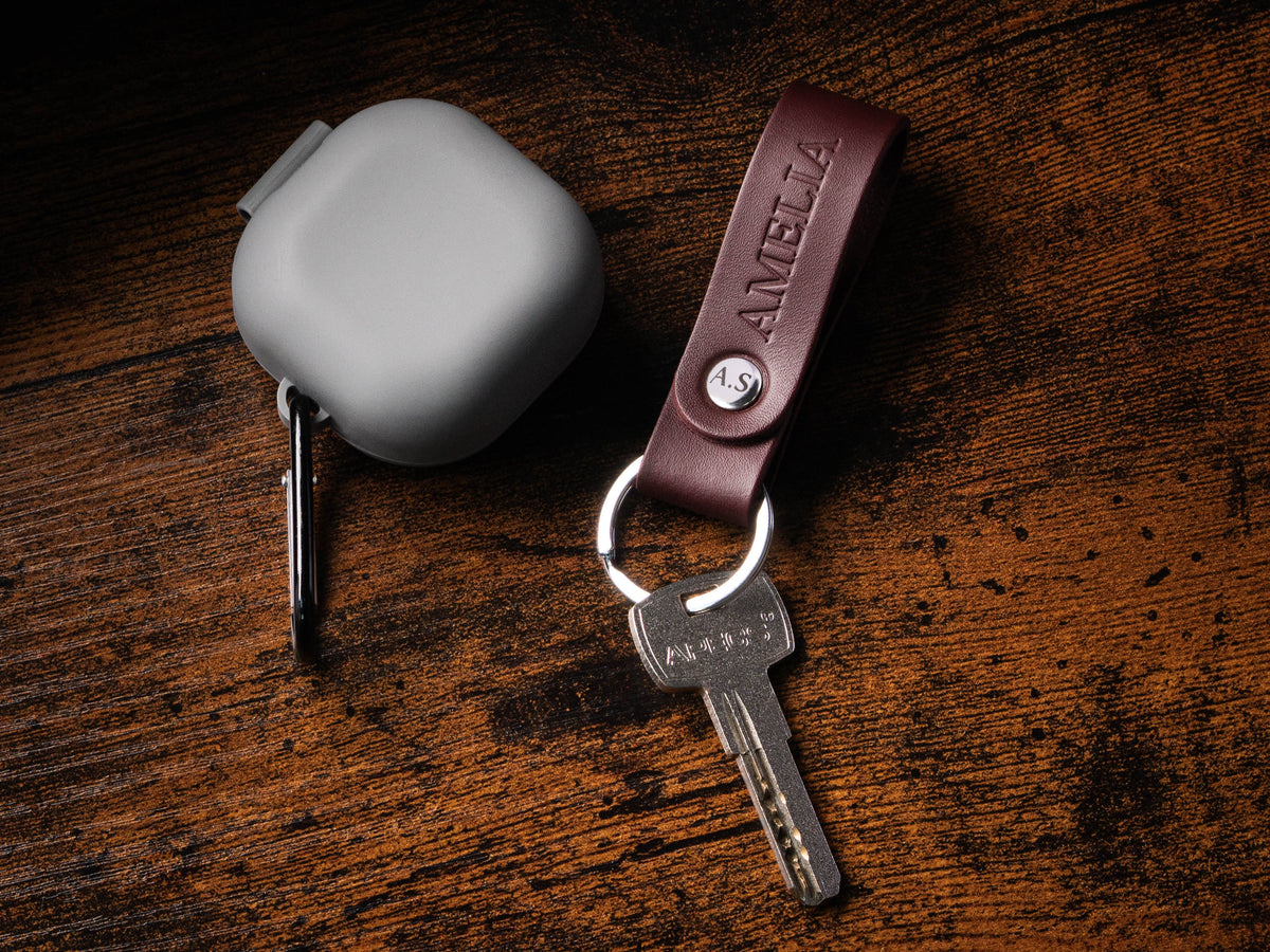 Build Your Own Leather Keychain, Personalized Keyring, Custom Initial Rivet, Hot Stamped Key Fob, Choose Hardware