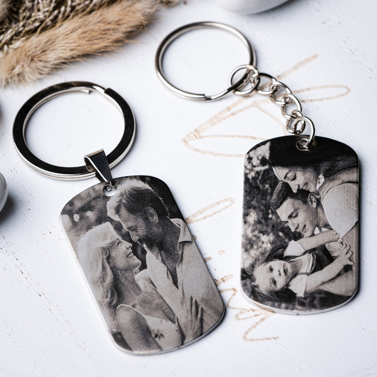 Engraved Photo and Calendar Keyring , Personalised Aniversary Gift, Keepsake for mum, husband, wife, granny and grandad