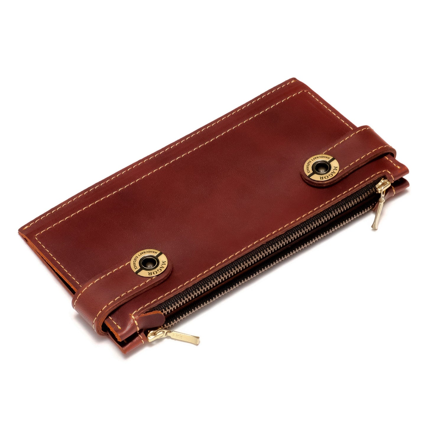 Leather Wallet-Large Capacity | Long Genuine Leather Wallet With Card Holder | Zip Coin Pocket | Passport Travel Holder | gift ideas