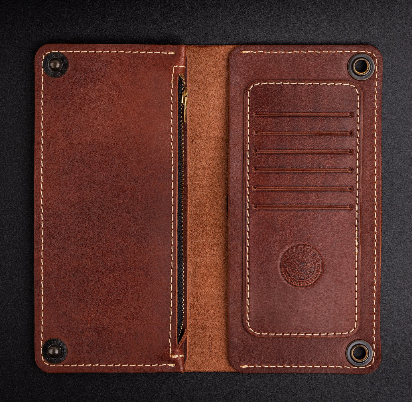 leather wallet | Long Leather Wallet With Card Holder | Zip Coin Pocket | Genuine Leather Wallet | gift ideas