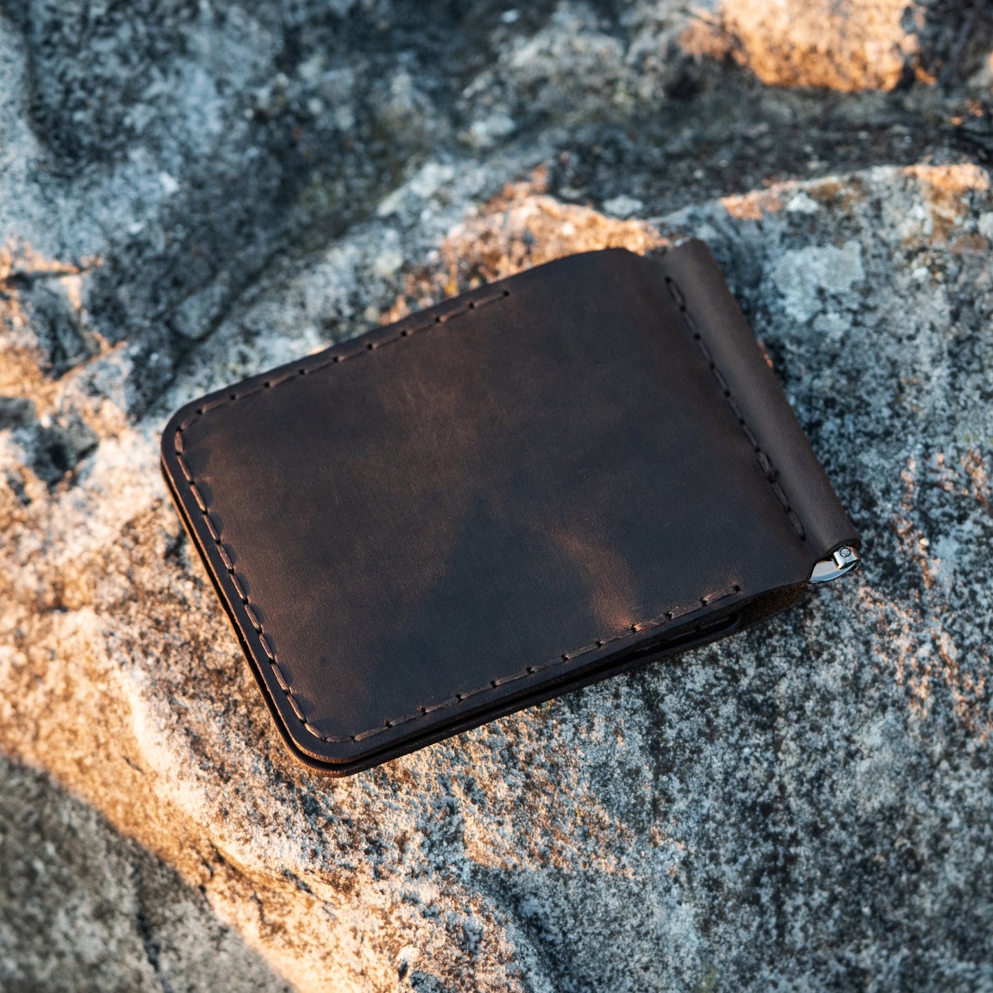 Leather Money Clip | Rustic Minimalist Wallet | Hand-Stitched & Eco Friendly | Groomsman, anniversary, best man gift