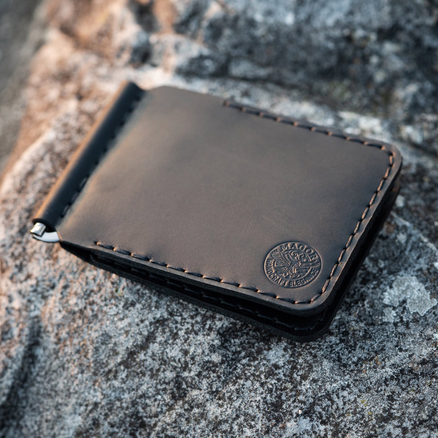 Leather Money Clip | Rustic Minimalist Wallet | Hand-Stitched & Eco Friendly | Groomsman, anniversary, best man gift